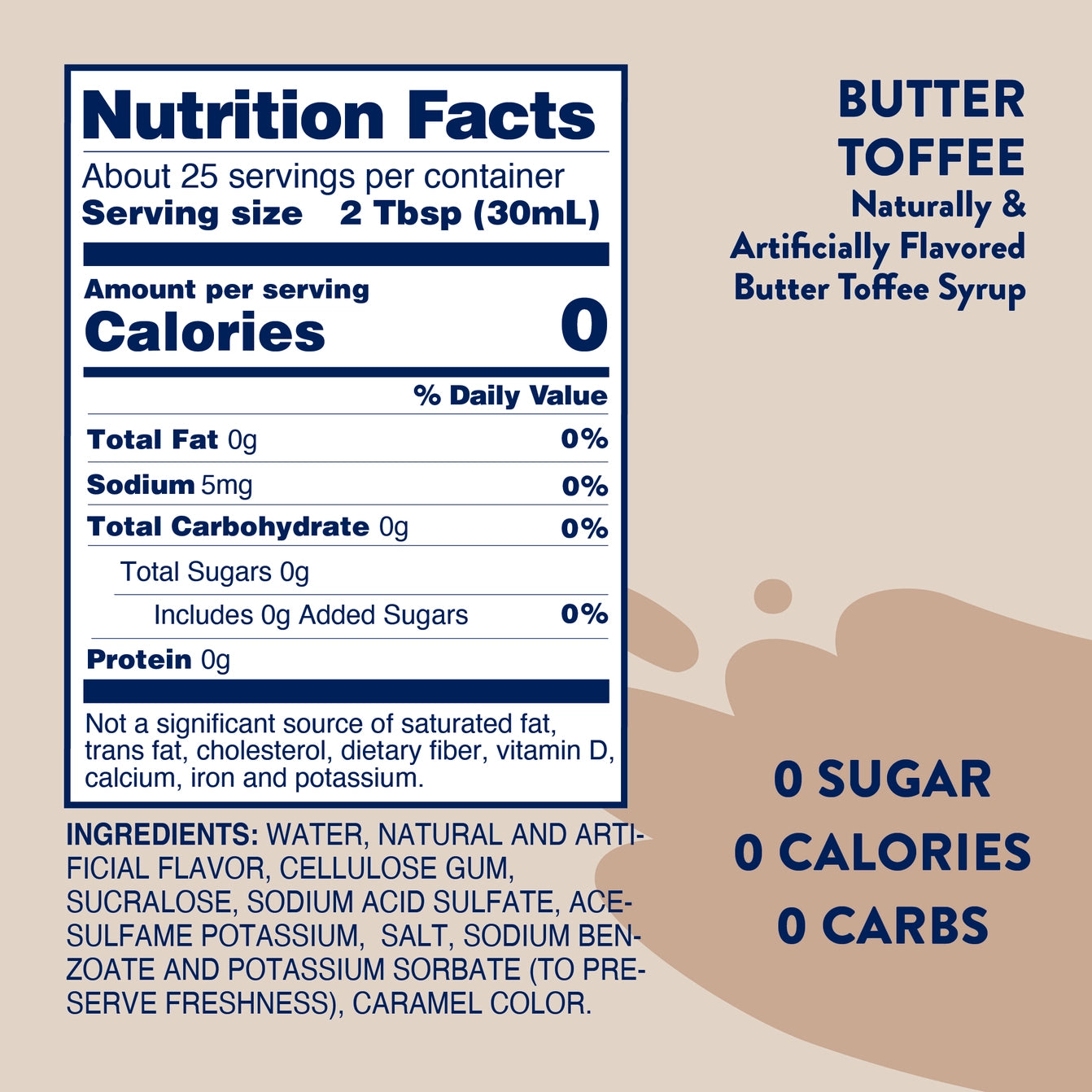 Jordan's Sugar Free Butter Toffee Syrup