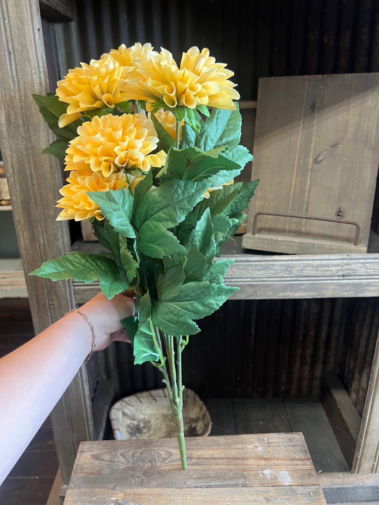 Artificial Yellow Dahlia
