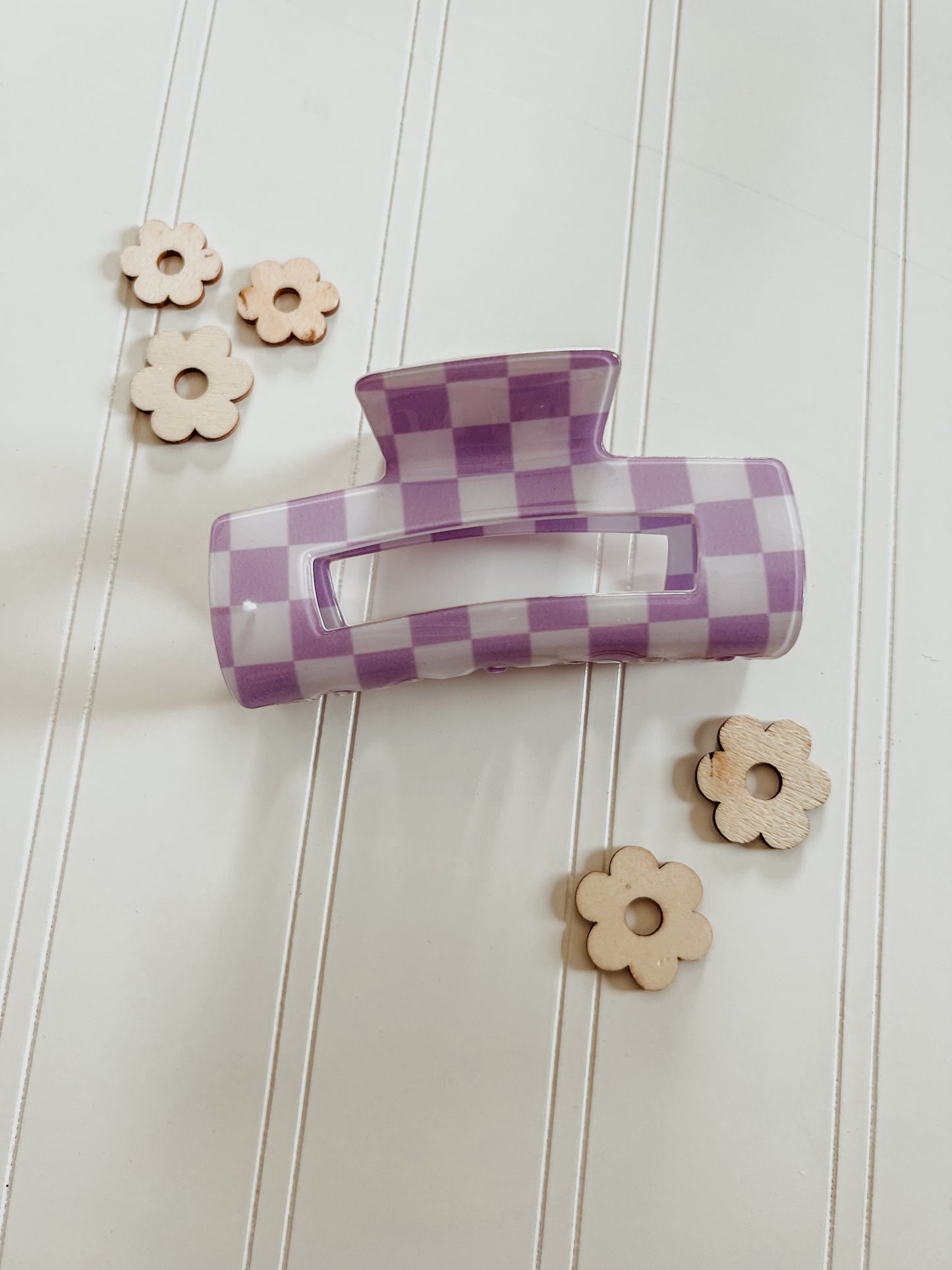Jumbo Checker Hair Claw Clip