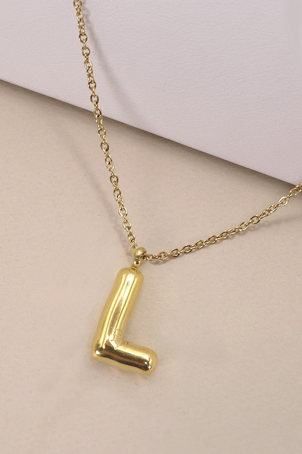 18K Gold Stainless Initial Necklace