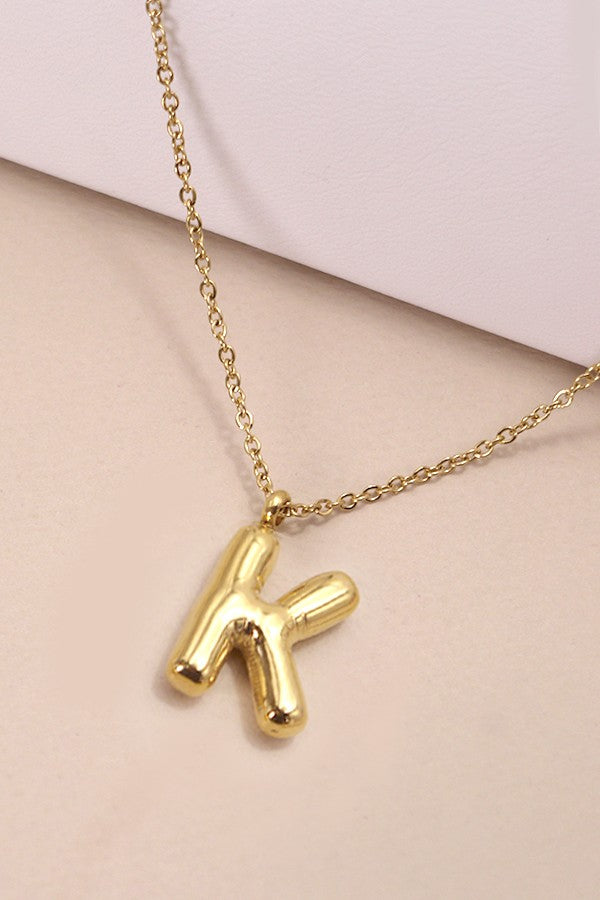 18K Gold Stainless Initial Necklace