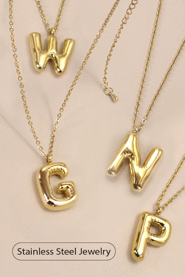 18K Gold Stainless Initial Necklace