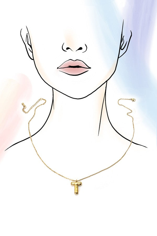 18K Gold Stainless Initial Necklace