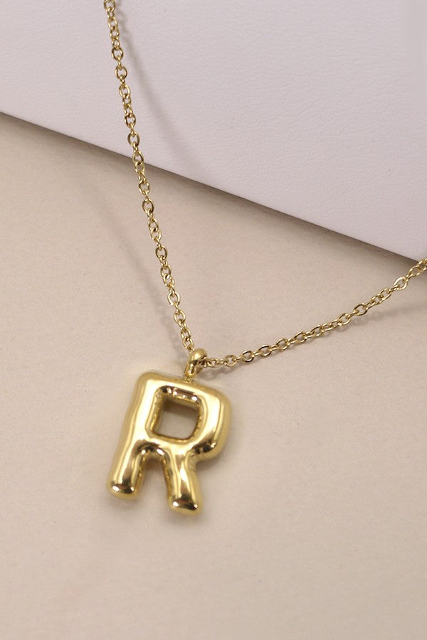18K Gold Stainless Initial Necklace