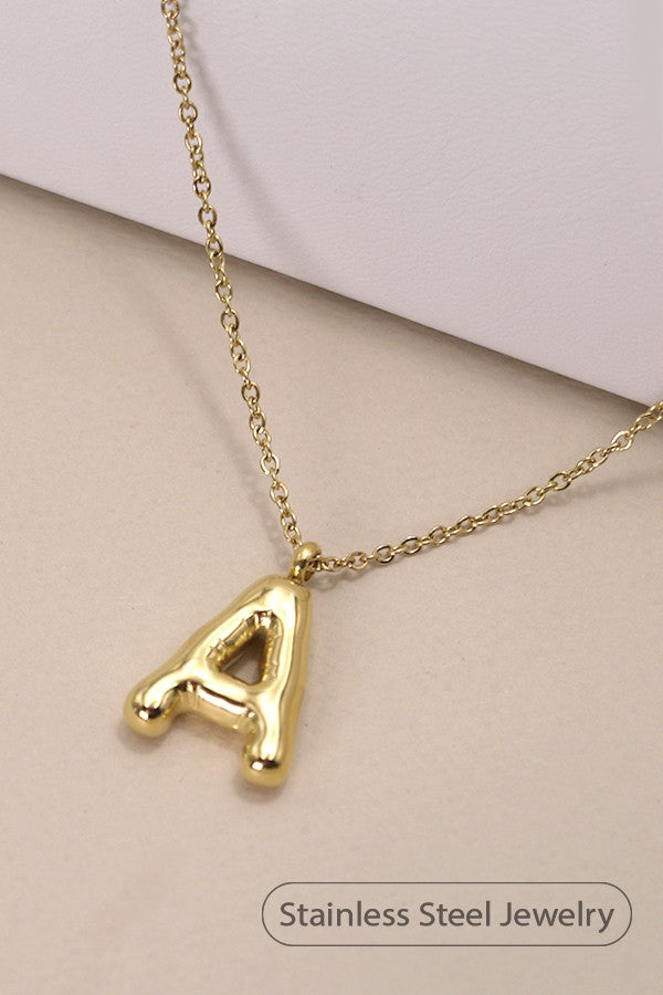 18K Gold Stainless Initial Necklace