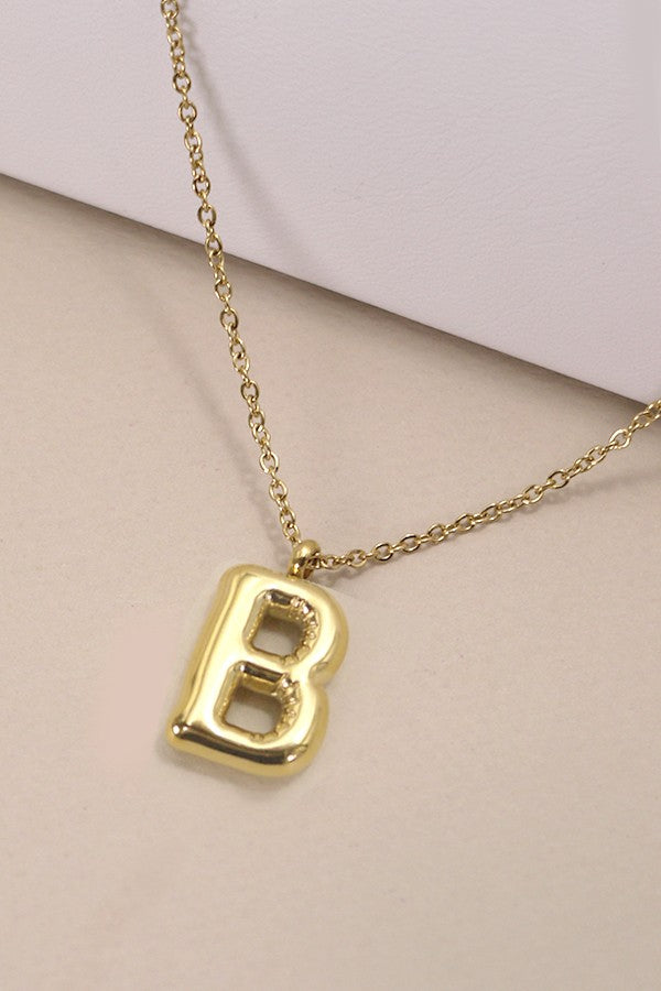 18K Gold Stainless Initial Necklace