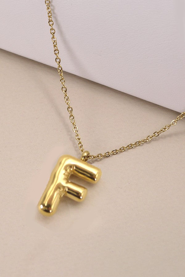 18K Gold Stainless Initial Necklace