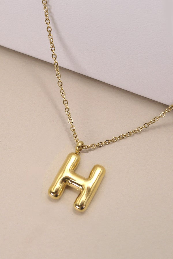 18K Gold Stainless Initial Necklace