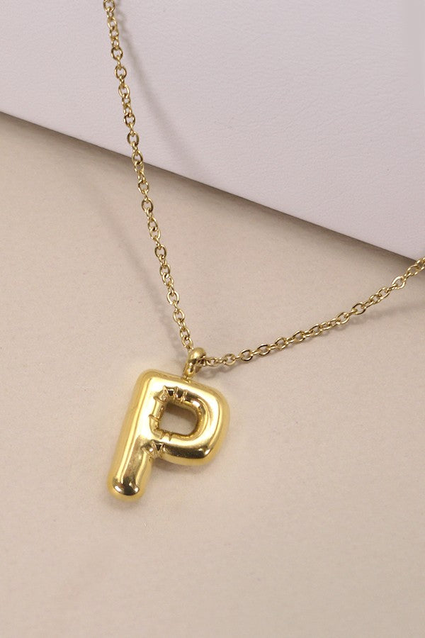 18K Gold Stainless Initial Necklace