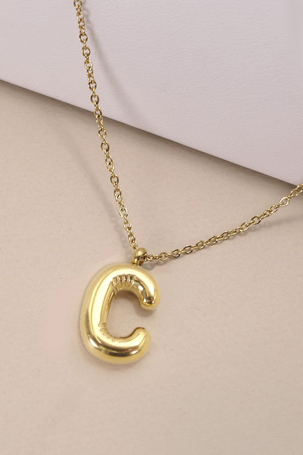 18K Gold Stainless Initial Necklace