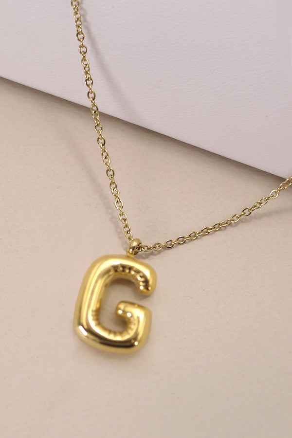18K Gold Stainless Initial Necklace