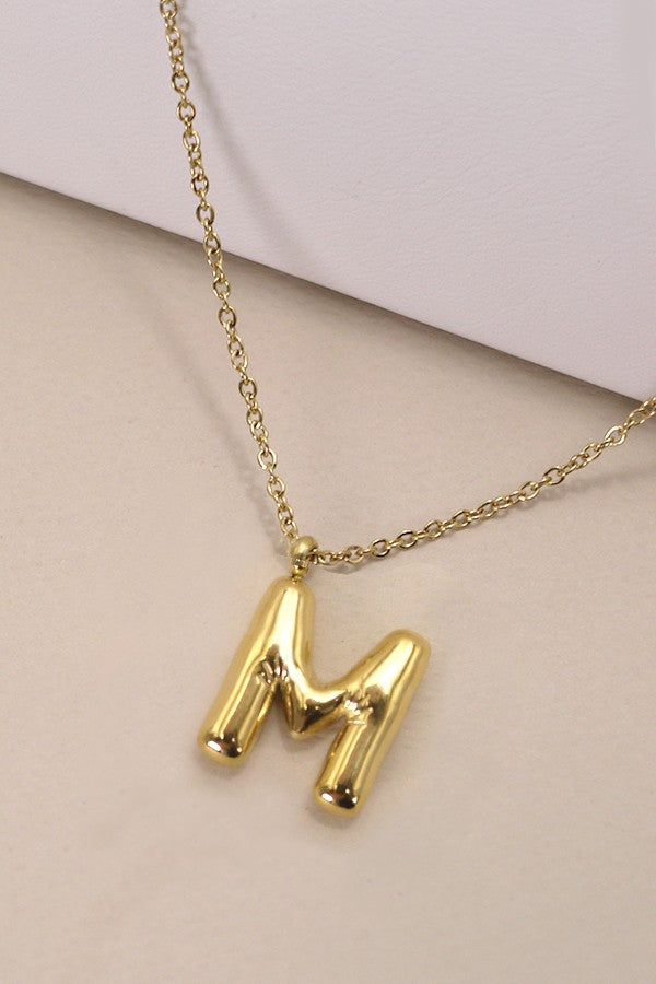 18K Gold Stainless Initial Necklace