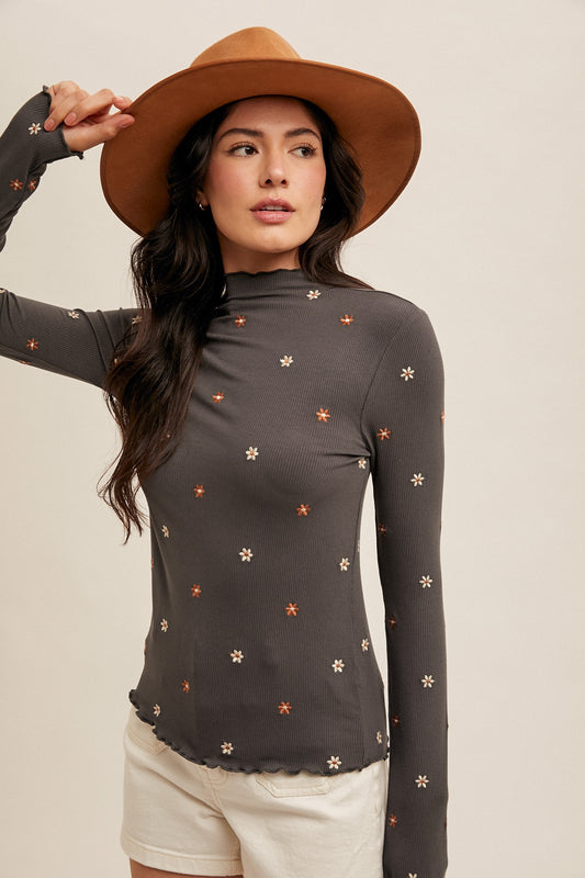 Floral Embroidered Long Sleeve