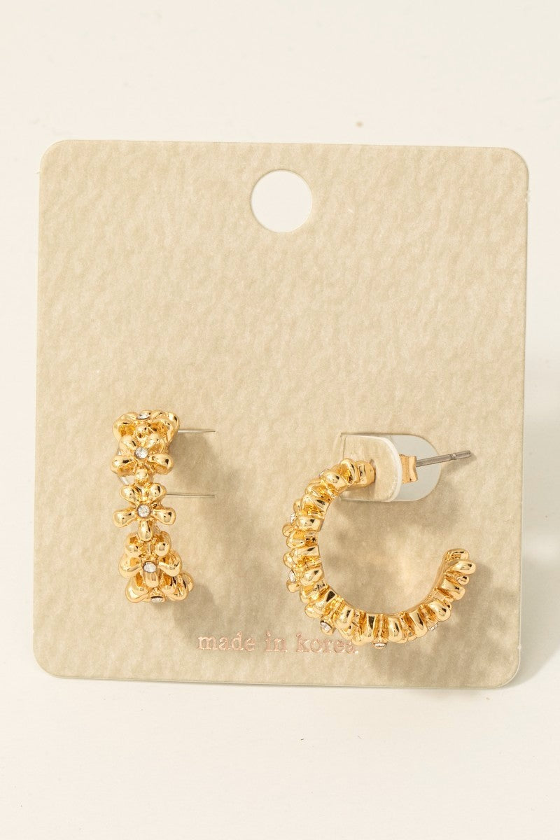 Flower Hoop Earrings