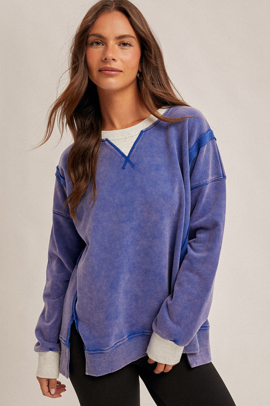 Frankie Blue Oversized Crewneck