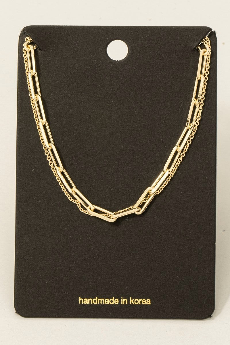 Double Chain Layered Necklace