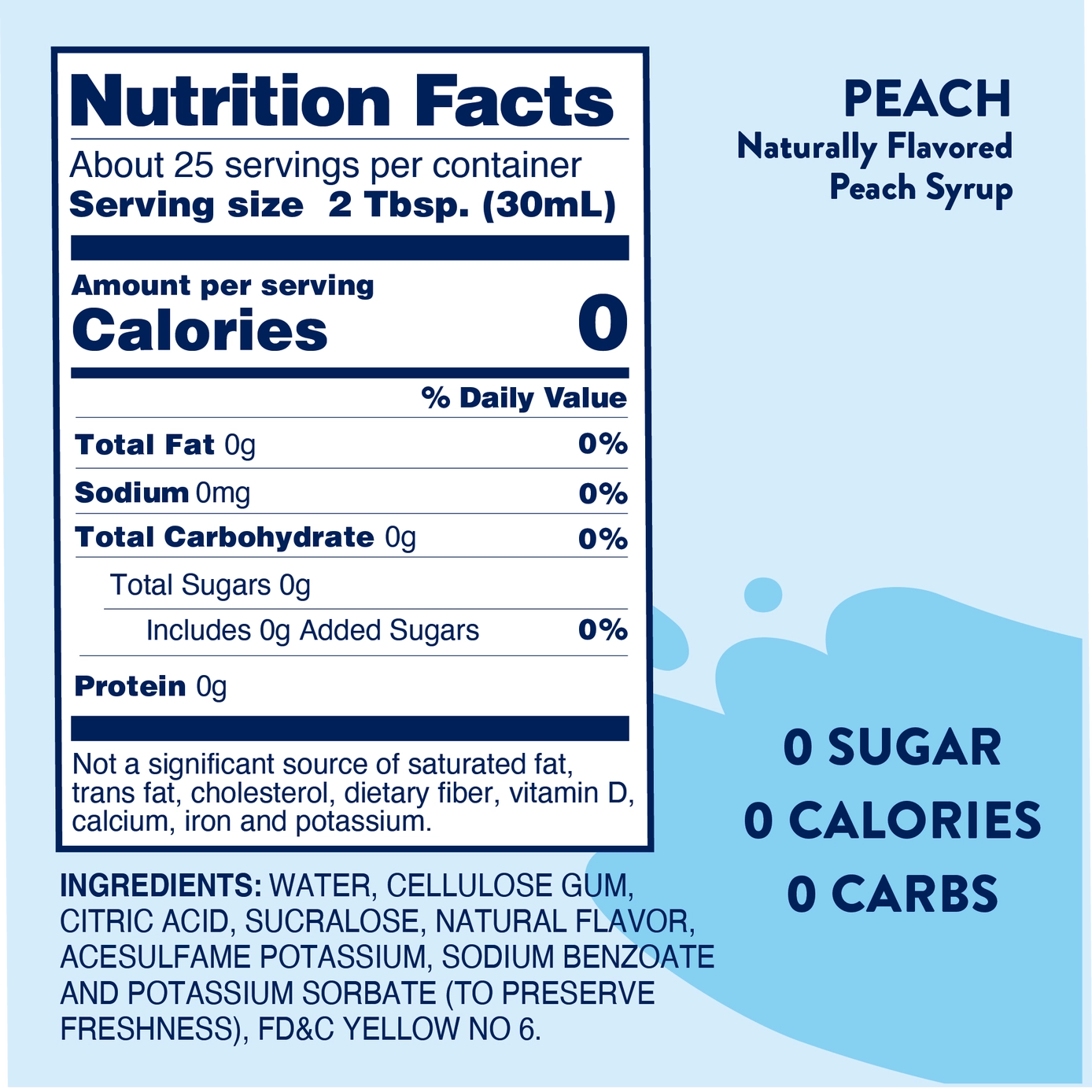 Jordan's Sugar Free Peach Syrup