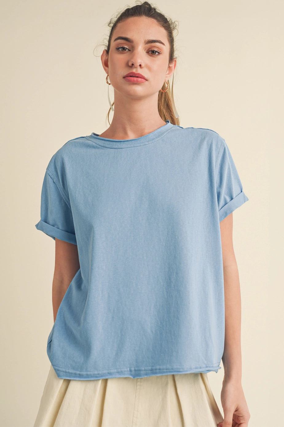 Mali Tee Short Sleeve Top in Ocean Blue