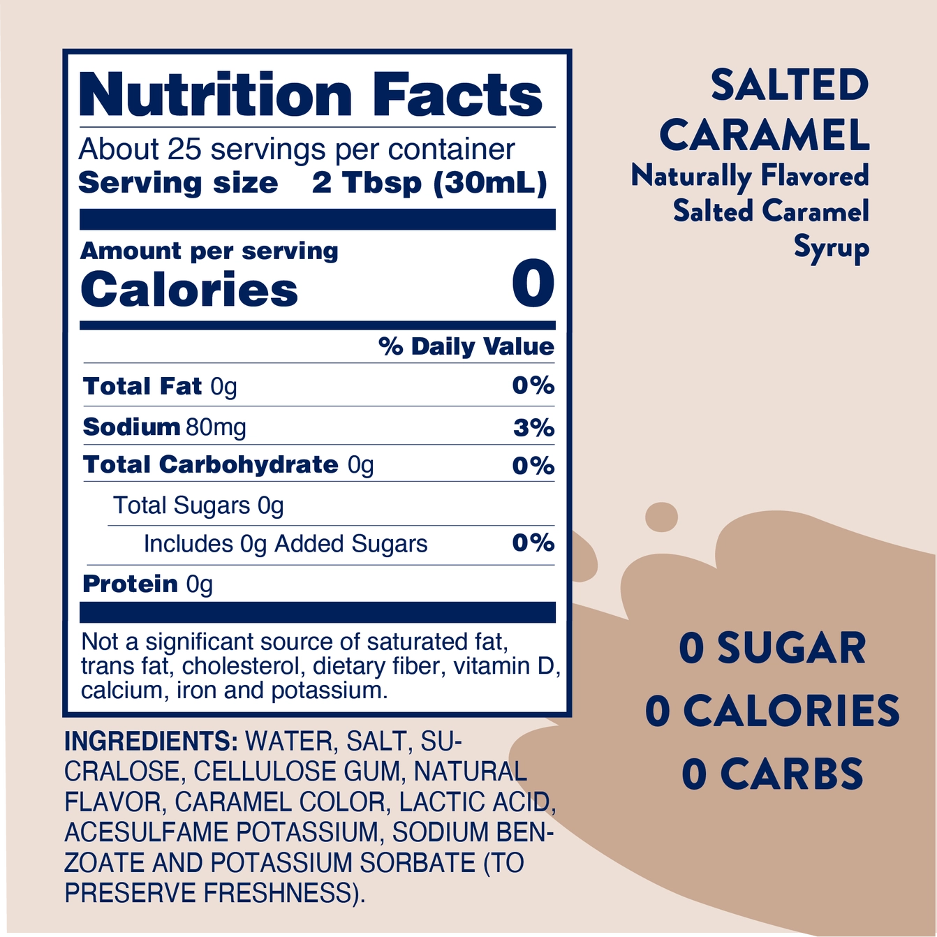 Jordan's Sugar Free Salted Caramel Syrup