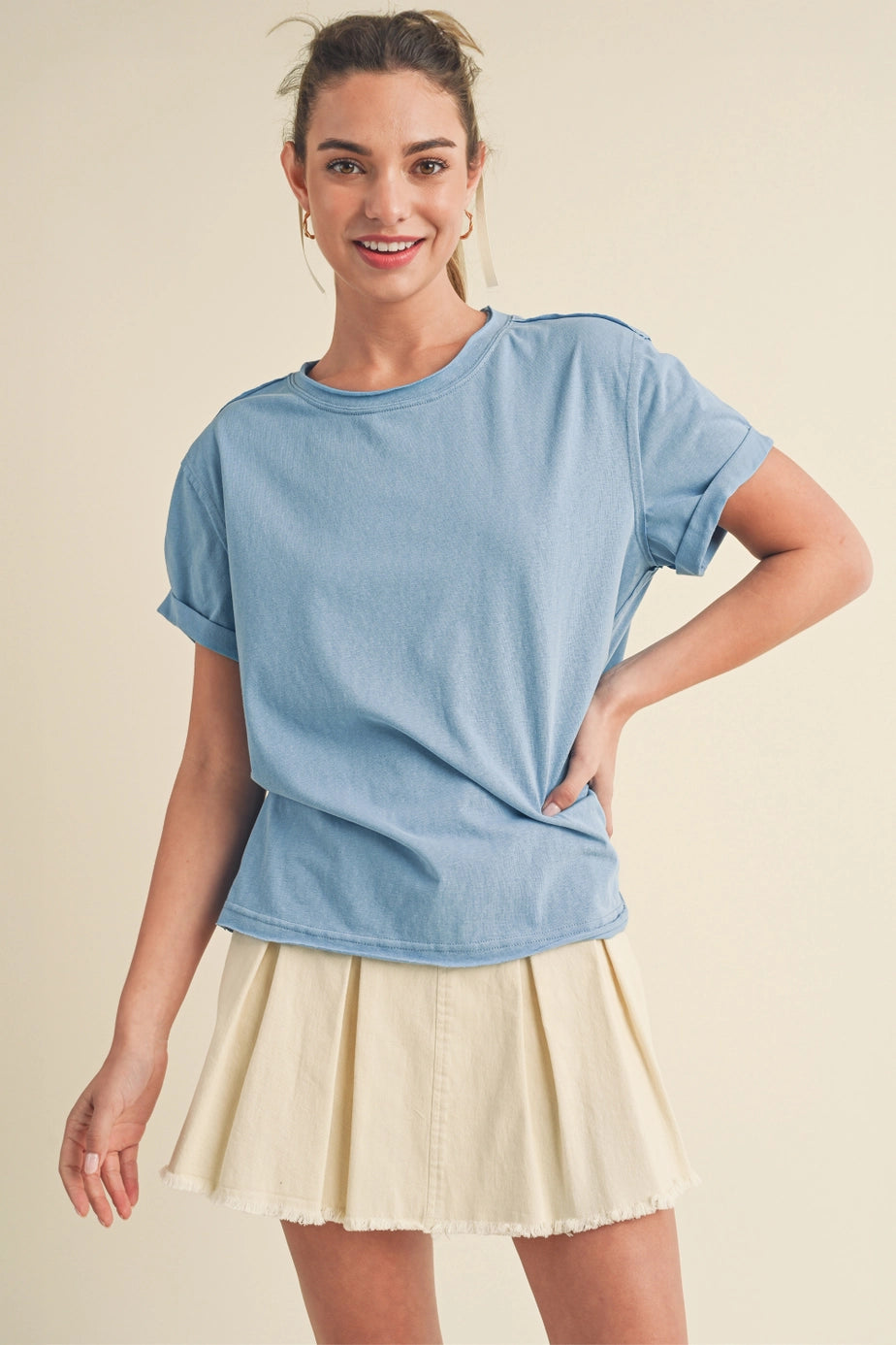 Mali Tee Short Sleeve Top in Ocean Blue