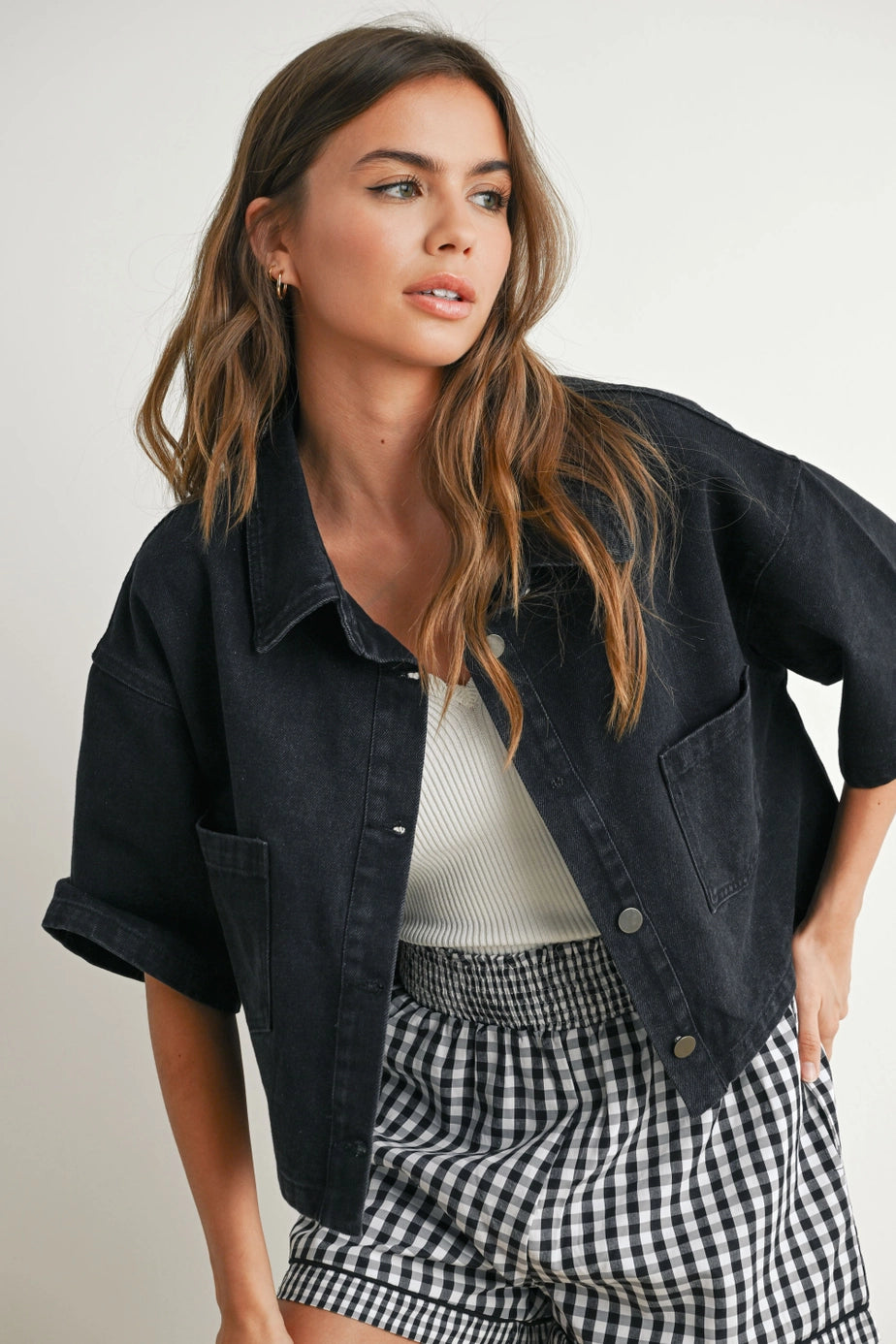 The Gabby Cropped Denim Jacket
