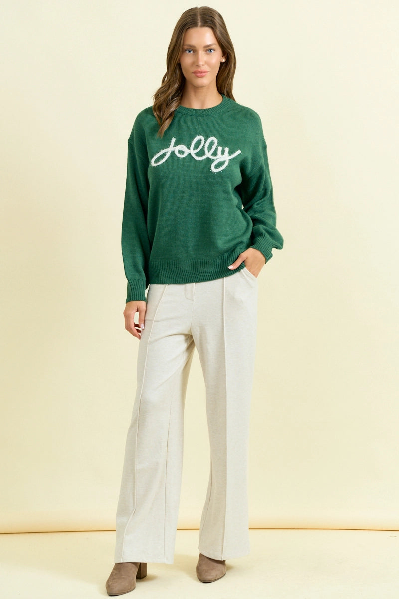 Jolly Metalic Forest Green Sweater