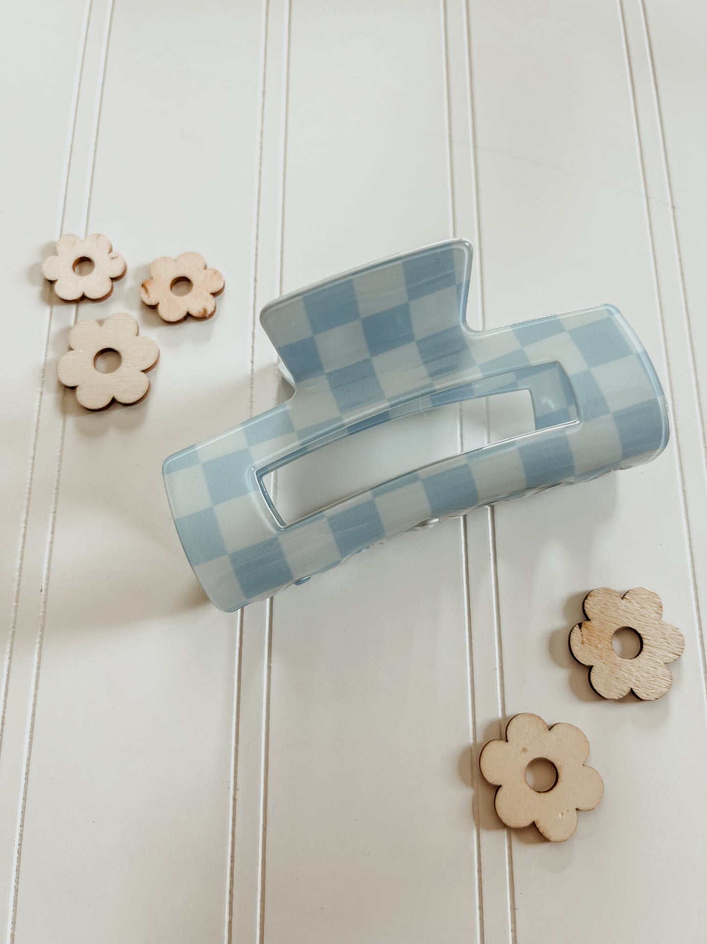 Jumbo Checker Hair Claw Clip