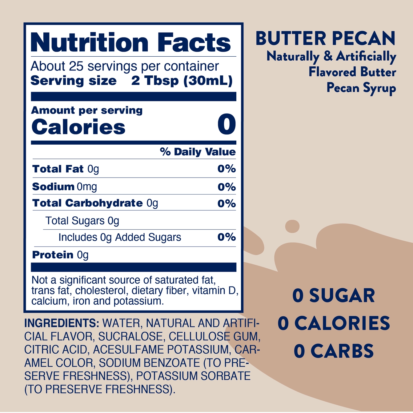 Jordan's Sugar Free Butter Pecan Syrup