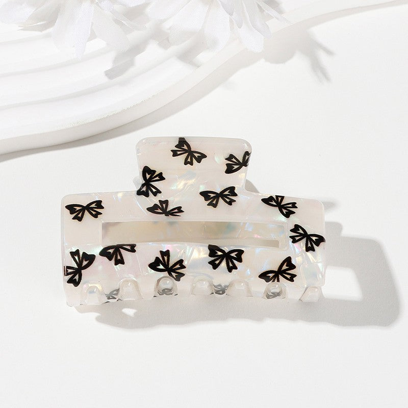 Large Bow Ribbon Heart Hair Claw Clips