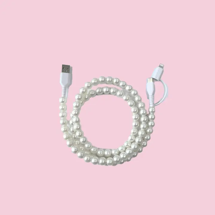 Solid Beaded Data Cable 2 in 1 Type-C To ip15