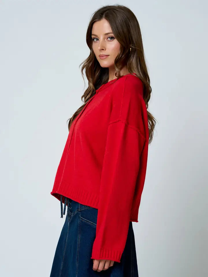 Husker Red Button Down Knit Cardigan