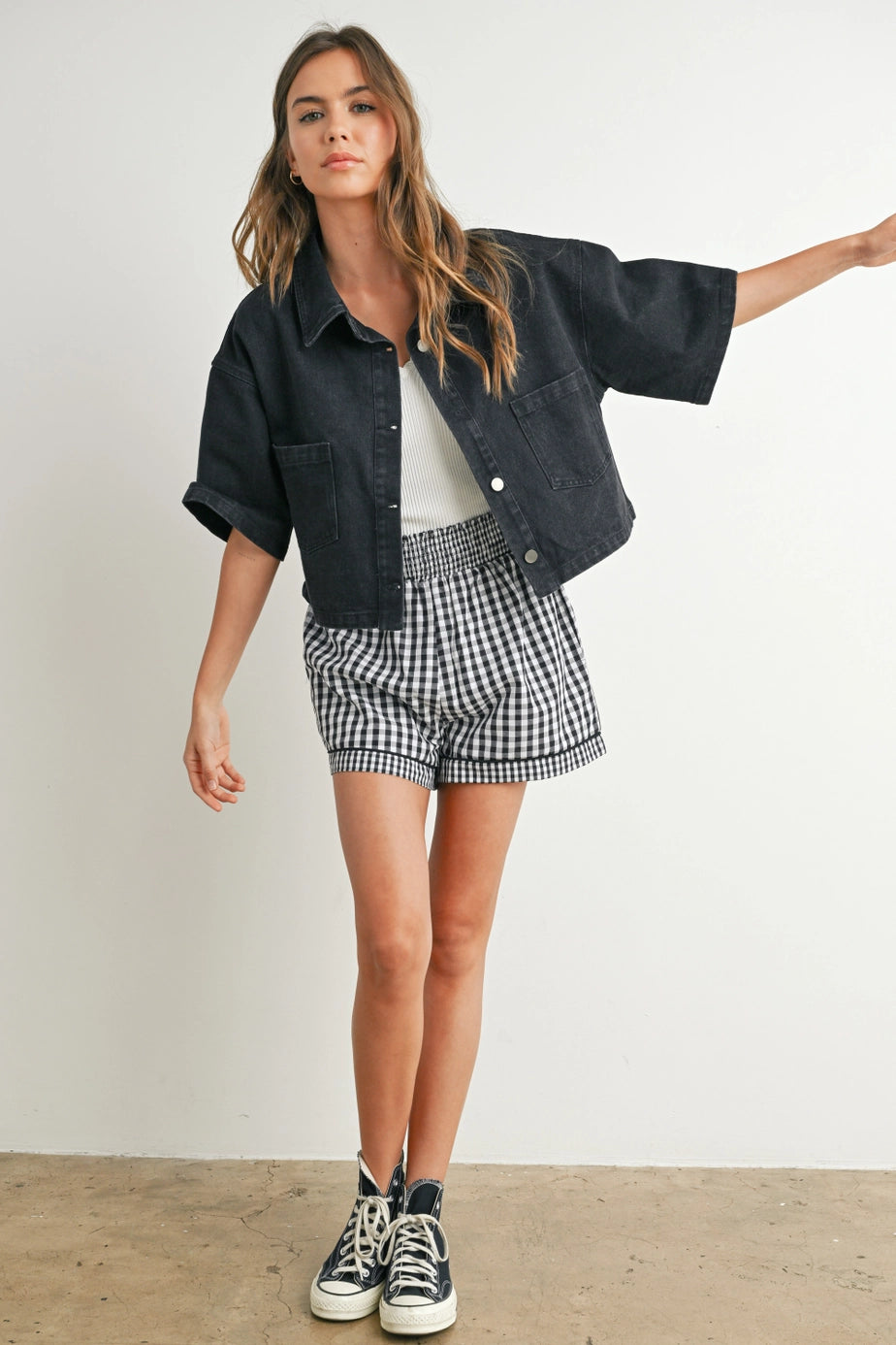 The Gabby Cropped Denim Jacket