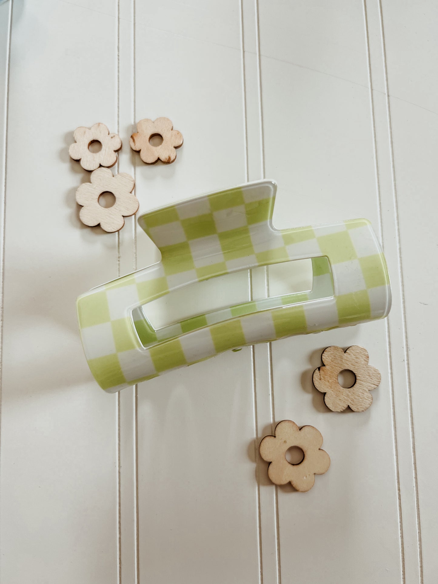 Jumbo Checker Hair Claw Clip