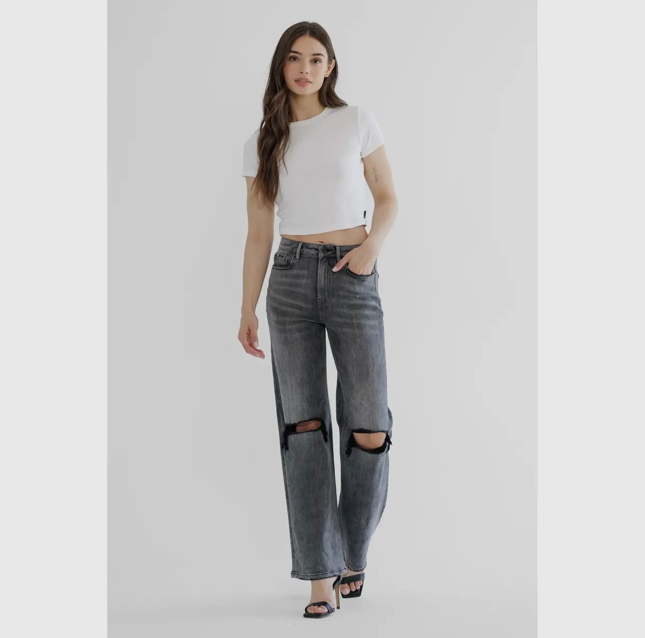 Mica High Rise Jeans In Color Oil