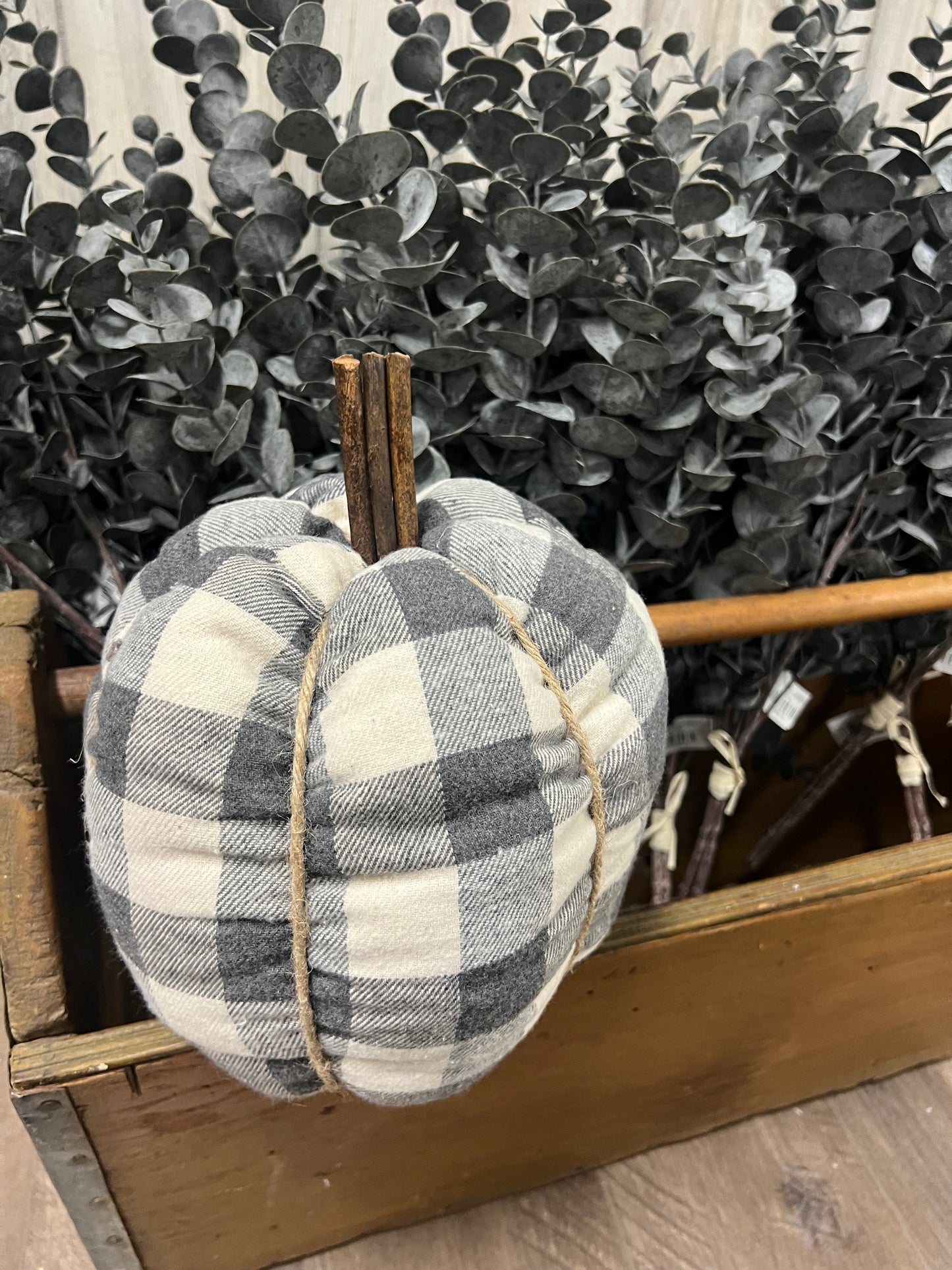 Large Plaid Pumpkin
