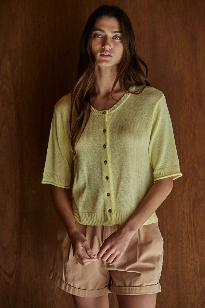 Sweet Lemon Cardigan Sweater