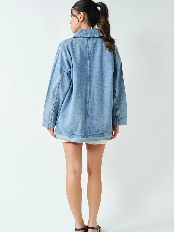 Boxy-Cut Denim Jacket