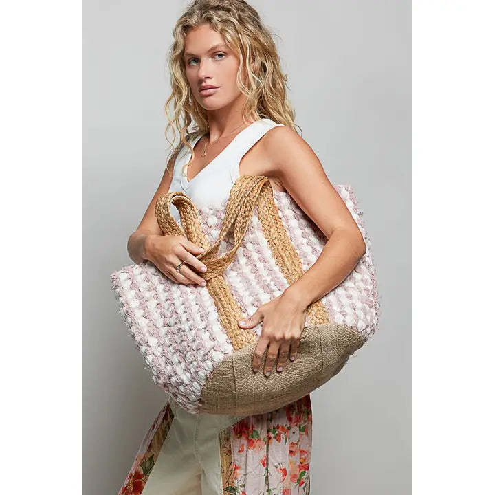 POLE Blush Hand Woven Tote Bag