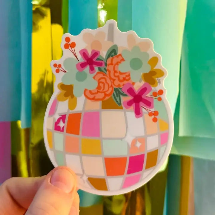 Floral Disco Ball Sticker