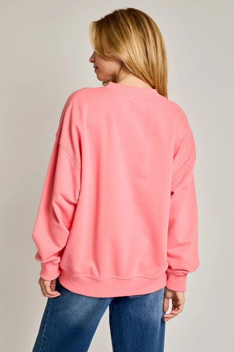 Makes You Happy Embroidered Sweatshirt