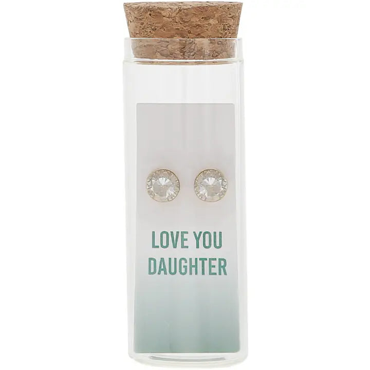 Love You Daughter - 14K Gold Plated Earring in A Bottle