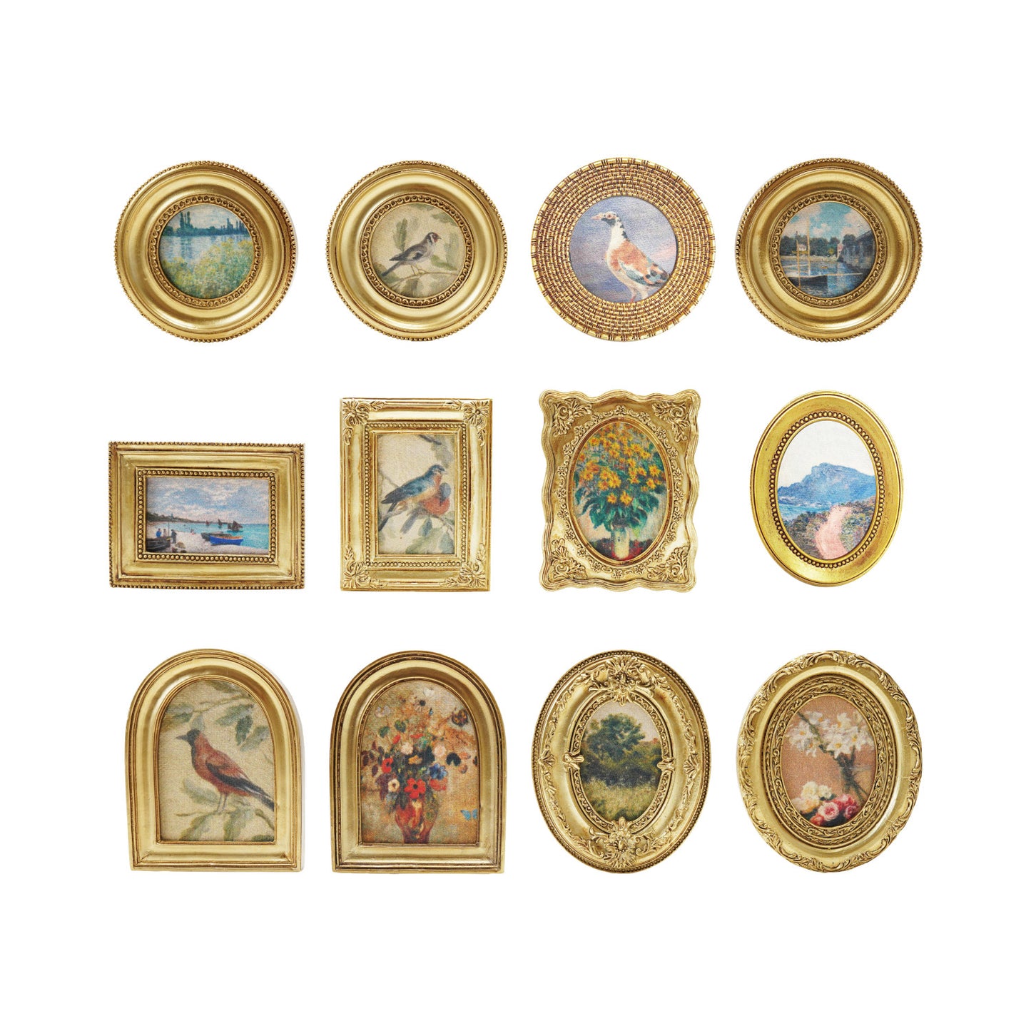 Resin Mini Framed Art Magnet-Gold Finish
