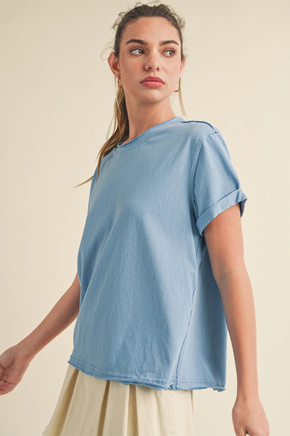 Mali Tee Short Sleeve Top in Ocean Blue