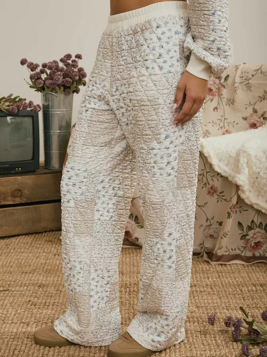 Floral Patchwork Quilted Pants