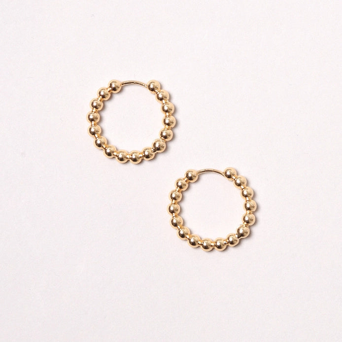 14K Gold-Dipped Ball Hoop Earring