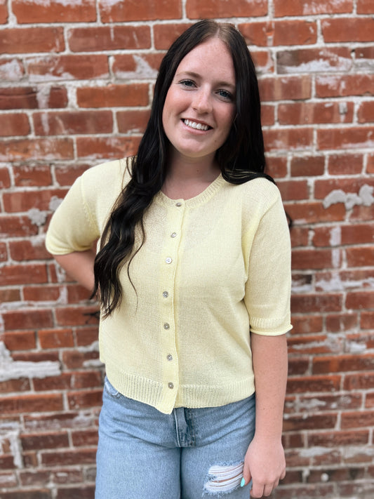 Sweet Lemon Cardigan Sweater