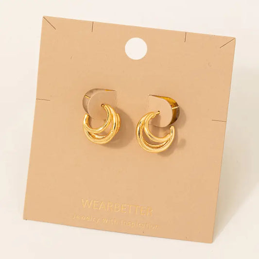 Mini Three Layered Hoop Earrings