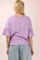 Mineral Washed Ruffle Detail Knit Top In Lavender