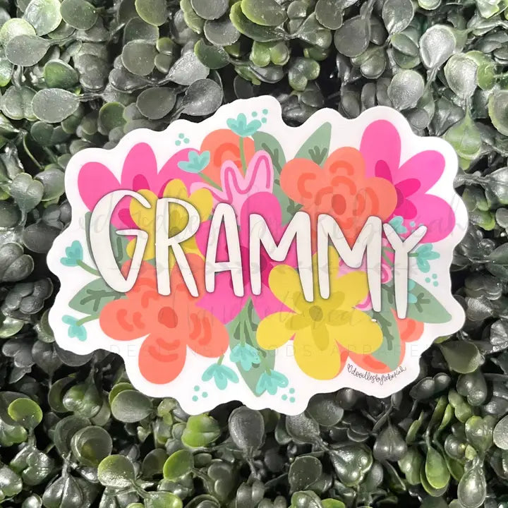 Colorful Flowers Grammy Sticker