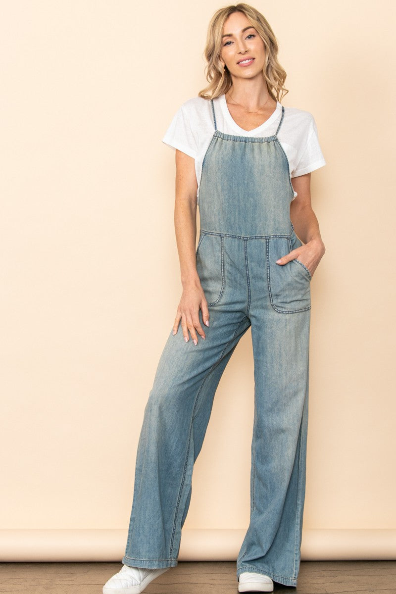 WIDE LEG OVERALL JUMPSUIT